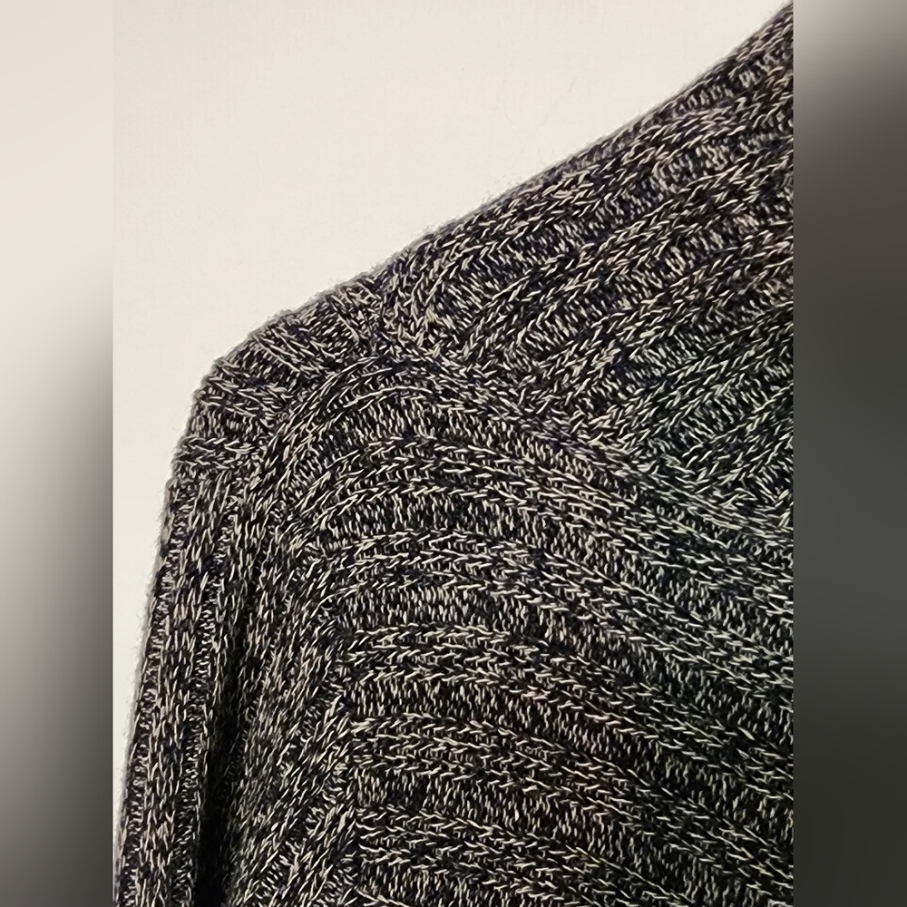 NWT Anthropologie Knitted&Knotted Cascading Ruffle Sweater In Heathered Dark Nav - Picture 8 of 14